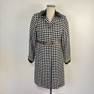 Taylor G Dallas Womens Small Houndsooth Tweed Jacket Artsy Art to Wear Office
